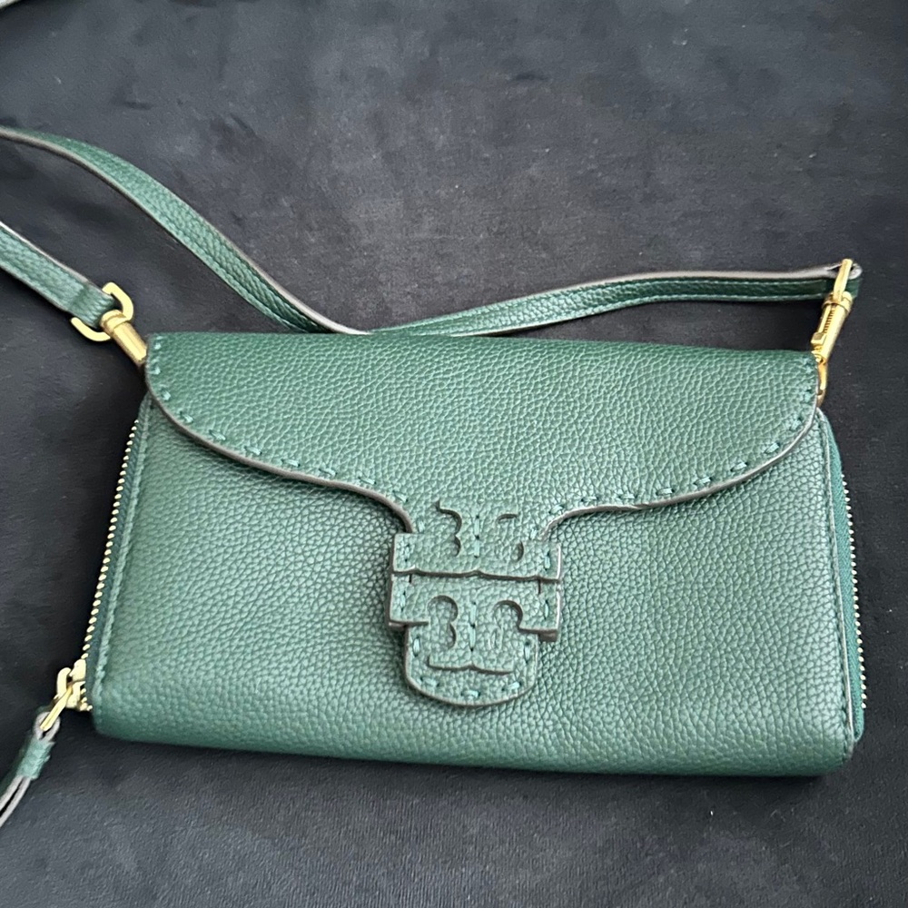 Tory Burch Green Leather Crossbody Bag